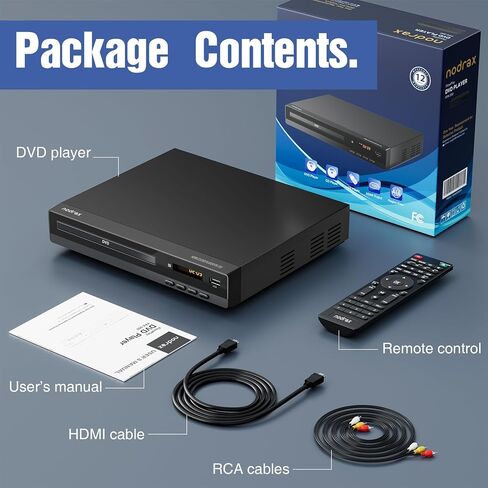 Player DVD Flexaplay الخالي من HDMI للتلفزيون-ارتفاع 1080 بكسل ، منفذ USB ، DVD/CD/MP3 تعدد الأشكال-التصميم المصغر الفائق ، يشمل كابلات HDMI/RCA ، التحكم عن بُعد in Saudi Arabia