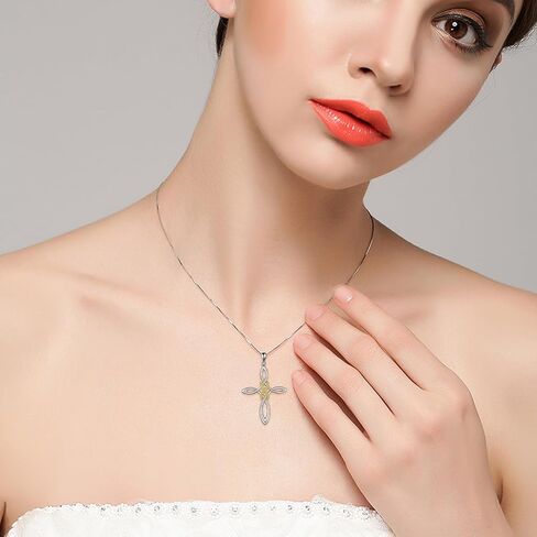 Celtic Knot Cross Necklace,Celtic Cross Dangle Earrings 925 Sterling Silver Polished Religious Infinity Love Irish Celtics jewelry for Women Girls in Kuwait