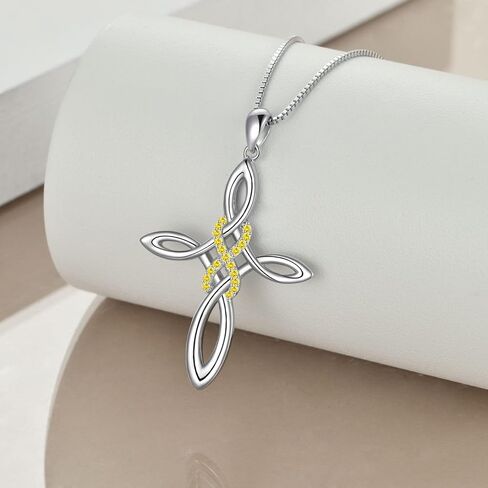 Celtic Knot Cross Necklace,Celtic Cross Dangle Earrings 925 Sterling Silver Polished Religious Infinity Love Irish Celtics jewelry for Women Girls in Kuwait