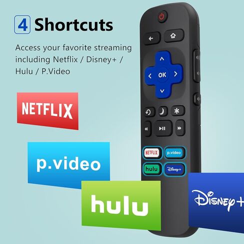 (حزمة من 2) استبدال التحكم عن بُعد متوافقًا مع Roku TV ، لـ TCL Roku/لـ Hisense Roku/for Onn Roku (وليس لـ Roku Stick و Box and Box) in Kuwait