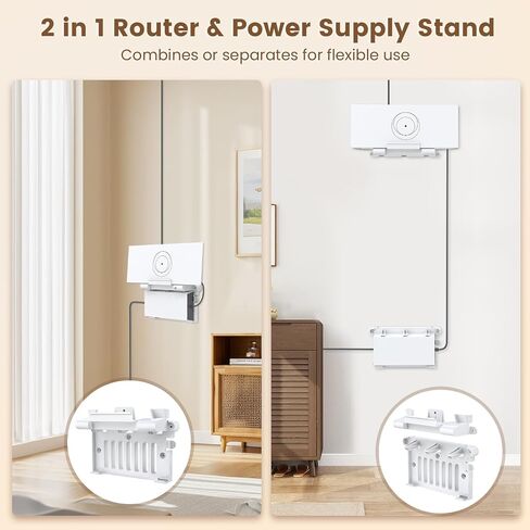 2 in 1 Starlink Gen 3 Router Mount & StarLink Gen 3 Power Supply Holder, Starlink Mesh Router Wall Mount Bracket for Indoor RV, Star Link V3 Mounts Accessories Space Saving in Kuwait