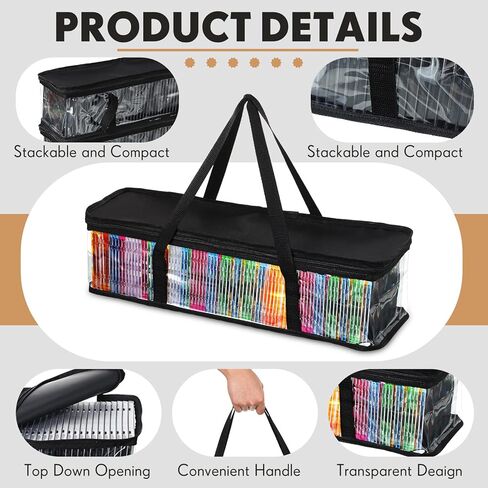 Woanger 10 قطع أكياس تخزين الأقراص المضغوطة الشفافة PVC DVD Casse Storage Storage حامل CDD مقاوم للماء مع مقابض ومنظمات الوسائط الصافية السوستة للألبومات ألعاب الفيديو (الأزرق) in Saudi Arabia