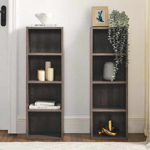 8-Tier CD Storage Cabinet, Slim DVD Shelf Narrow Bookshelf, Disassembled CD DVD Media Tower Rack with Adjustable Shelves for Home Office 11.6l'' x 9.25w'' x 70.8h'' Gray in Saudi Arabia