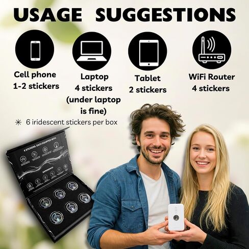 Phone EMF Harmonizing Stickers — Multifaceted Neutralizer with Patented Quantum Technology & Natural Minerals | Pack of 6 in Saudi Arabia