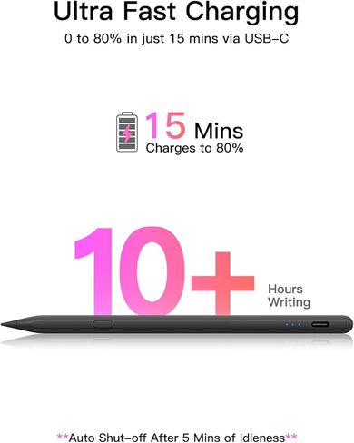 Stylus Pen for iPad 2018-2026, USB-C Fast Charging Pencil, Pixel-Perfect Tilt Sensitivity for iPad 11/10/9/8/7/6/A16, Mini 7/6/5, Air M4/M3/M2 11"/13"/5/4/3, Pro M5/M4 13"/12.9″/11″ in Saudi Arabia