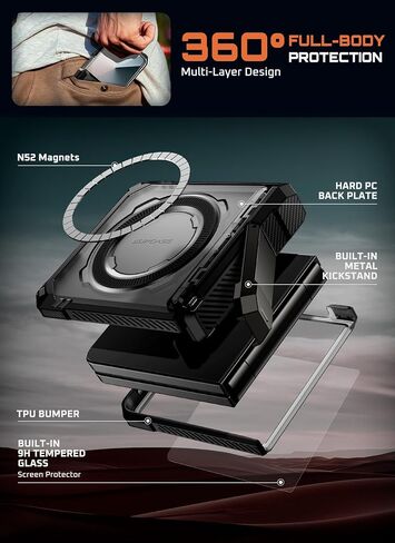 Supcase for Samsung Galaxy Z Flip 7 Case with Stand & Front Screen Protector (Unicorn Beetle Grip) ، [Support Magsafe] in Saudi Arabia