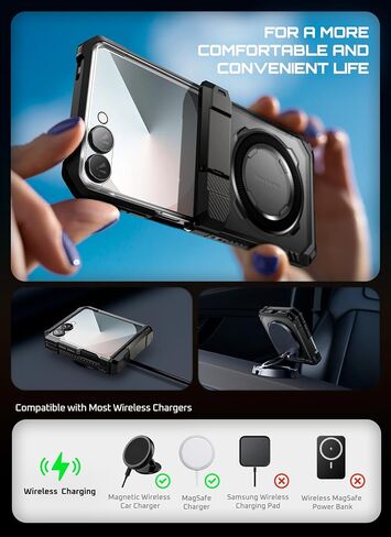 Supcase for Samsung Galaxy Z Flip 7 Case with Stand & Front Screen Protector (Unicorn Beetle Grip) ، [Support Magsafe] in Saudi Arabia