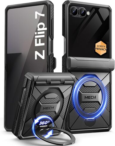Tongate 360 ​​° Spin Magnetic Stand for Z Flip 7 Case مع واقي شاشة الخصوصية ، [متوافق مع Magsafe] in Saudi Arabia