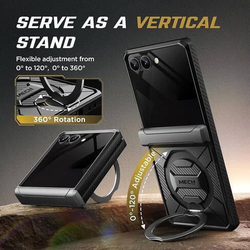 Tongate 360 ​​° Spin Magnetic Stand for Z Flip 7 Case مع واقي شاشة الخصوصية ، [متوافق مع Magsafe] in Saudi Arabia
