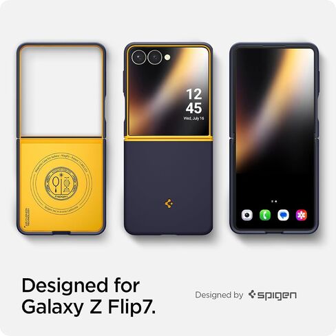 Spigen for Galaxy Z Flip 7 Case ، Nano Pop Magfit [شحن/مغناطيس سريع اللاسلكي للمجرة] - Blueberry Navy in Saudi Arabia