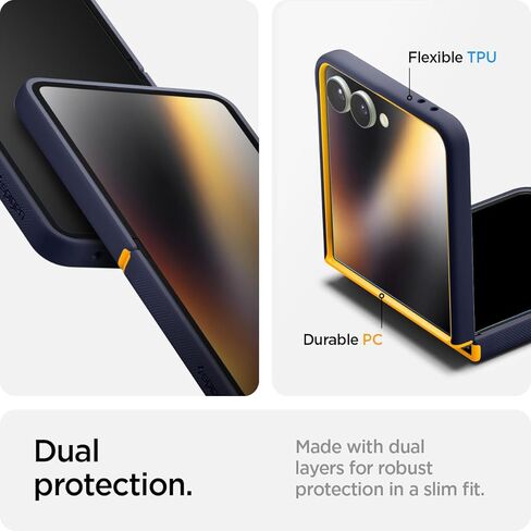 Spigen for Galaxy Z Flip 7 Case ، Nano Pop Magfit [شحن/مغناطيس سريع اللاسلكي للمجرة] - Blueberry Navy in Saudi Arabia