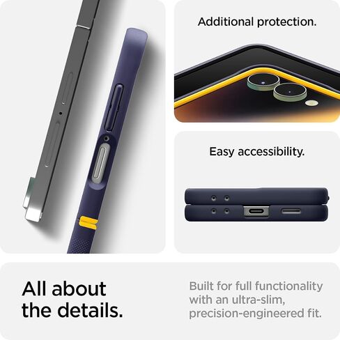 Spigen for Galaxy Z Flip 7 Case ، Nano Pop Magfit [شحن/مغناطيس سريع اللاسلكي للمجرة] - Blueberry Navy in Saudi Arabia