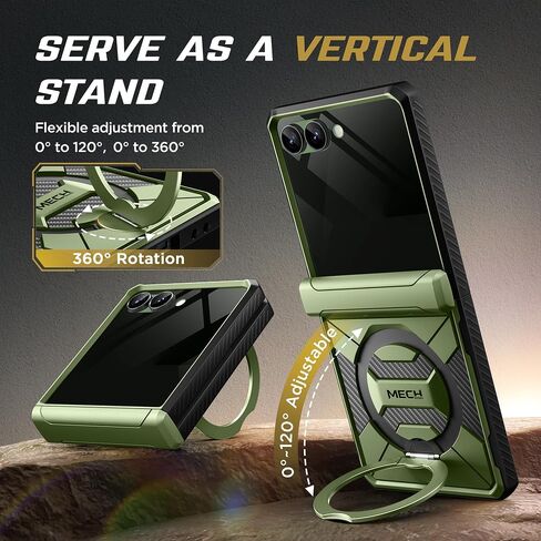 Tongate 360 ​​° Spin Magnetic Stand for Z Flip 7 Case مع واقي شاشة الخصوصية ، [متوافق مع Magsafe] in Kuwait