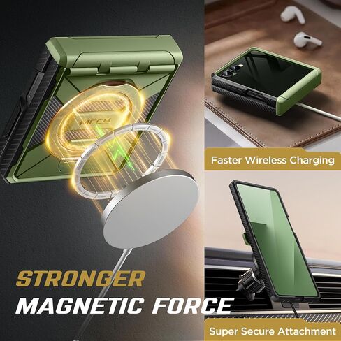 Tongate 360 ​​° Spin Magnetic Stand for Z Flip 7 Case مع واقي شاشة الخصوصية ، [متوافق مع Magsafe] in Kuwait