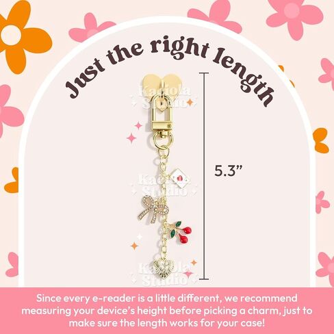 Kaciola Charm Chains for Kindle, Cute E-reader Phone Charm Bracelets Accessories Gift for Reader Booklovers Women Men, Charms Compatible for Kindle/E-Reader/Phone (A01-A07) in Kuwait