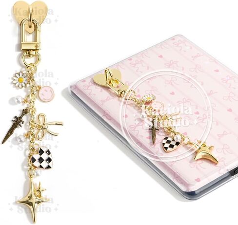 Kaciola Charm Chains for Kindle, Cute E-reader Phone Charm Bracelets Accessories Gift for Reader Booklovers Women Men, Charms Compatible for Kindle/E-Reader/Phone (A01-A07) in Kuwait
