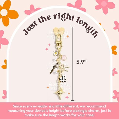 Kaciola Charm Chains for Kindle, Cute E-reader Phone Charm Bracelets Accessories Gift for Reader Booklovers Women Men, Charms Compatible for Kindle/E-Reader/Phone (A01-A07) in Kuwait