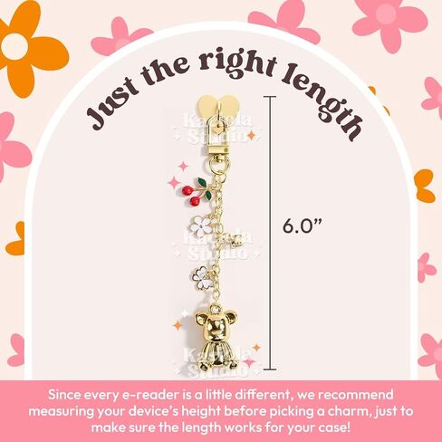 Kaciola Charm Chains for Kindle, Cute E-reader Phone Charm Bracelets Accessories Gift for Reader Booklovers Women Men, Charms Compatible for Kindle/E-Reader/Phone (A01-A07) in Kuwait