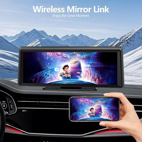 Wireless Carplay Screen for Car 2K Dash Cam, 8.1" HD Portable Car Stereo with Carplay & Android Auto, 1080P Backup Camera, Mirror Link/Bluetooth/GPS Navigation/Satellite Radio for All Vehicles in Saudi Arabia