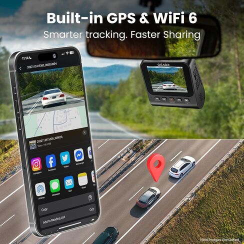 GEARit 4K Dual Dash Cam Front and Rear Camera with WiFi, GPS, Night Vision - 2 Channel Car Camera System with Supercapacitor, Parking Mode, Loop Recording & Free 64GB SD Card in Saudi Arabia