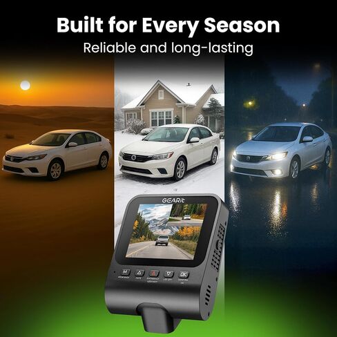 GEARit 4K Dual Dash Cam Front and Rear Camera with WiFi, GPS, Night Vision - 2 Channel Car Camera System with Supercapacitor, Parking Mode, Loop Recording & Free 64GB SD Card in Saudi Arabia