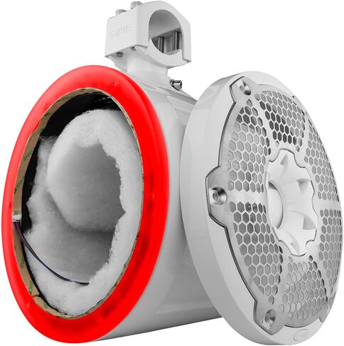 DS18 NXL-X10TP/WH.NS 10" Marine Tower with Integrated RGB LED Lights No Speakers - Wakeboard Tower Speaker Pod Enclosure Empty - Great for Boat Audio, Car/Truck, ATV, UTV - Single in Saudi Arabia