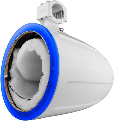 DS18 NXL-X10TP/WH.NS 10" Marine Tower with Integrated RGB LED Lights No Speakers - Wakeboard Tower Speaker Pod Enclosure Empty - Great for Boat Audio, Car/Truck, ATV, UTV - Single in Saudi Arabia