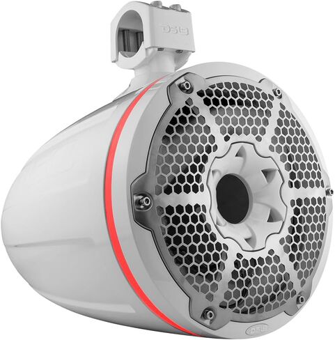 DS18 NXL-X10TP/WH.NS 10" Marine Tower with Integrated RGB LED Lights No Speakers - Wakeboard Tower Speaker Pod Enclosure Empty - Great for Boat Audio, Car/Truck, ATV, UTV - Single in Saudi Arabia