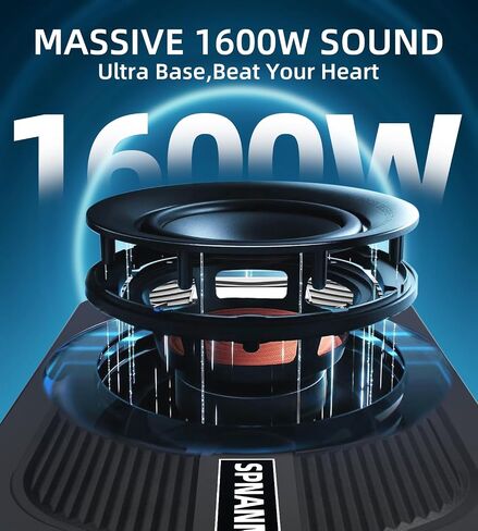2025 تم ترقيته 1600W Slim Underseat Car Subwoofer وحزمة AMP مع RGB الضوء المتزامن ، والتحكم الفردي في باس/كسب/تعزيز منخفضة ، باس عميق نظيف مثالي للشاحنة/سيارات الدفع الرباعي/سيارات الدفع الرباعي in Kuwait