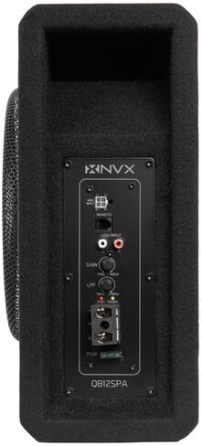 NVX QB12SPA 12 "1200W (350W RMS) SLOT SLOT SLOT الضحلة التي تم تشغيلها مدعومًا-مكبر للصوت المدمج ، مصبغة معدنية ، مقبض باس بعيد ، يسهل التثبيت في السيارات والشاحنات in Kuwait