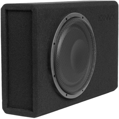 NVX QB12SPA 12 "1200W (350W RMS) SLOT SLOT SLOT الضحلة التي تم تشغيلها مدعومًا-مكبر للصوت المدمج ، مصبغة معدنية ، مقبض باس بعيد ، يسهل التثبيت في السيارات والشاحنات in Kuwait