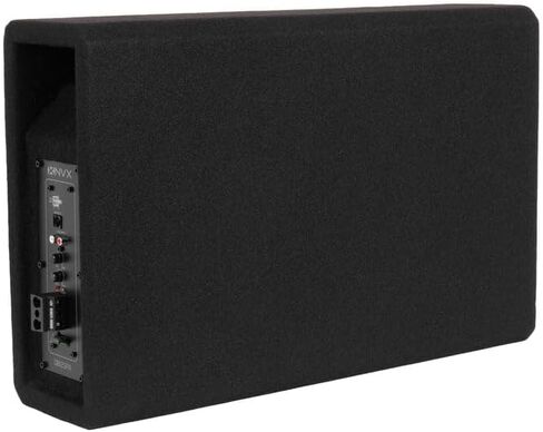 NVX QB12SPA 12 "1200W (350W RMS) SLOT SLOT SLOT الضحلة التي تم تشغيلها مدعومًا-مكبر للصوت المدمج ، مصبغة معدنية ، مقبض باس بعيد ، يسهل التثبيت في السيارات والشاحنات in Kuwait