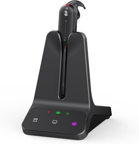 سماعة الرأس اللاسلكية Yealink Dect WH63 E2 ، سماعة رأس فردية معتمدة ، أذن واحدة (أحادية) للهاتف المكتبي والكمبيوتر اللينة ، ميكروفون إلغاء الضوضاء ، نطاق 607 قدمًا ، 3 أنماط ارتداء in Kuwait