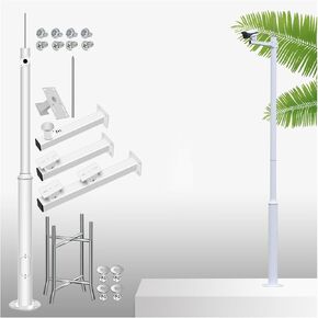 قطب كاميرا الأمن في الهواء الطلق مع قوسين وقفص حديد التسليح لوقوف السيارات ومراقبة الفناء (ارتفاع 2.5 متر أبيض) in Kuwait