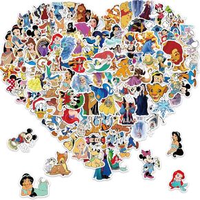 100pcs Cartoon Disney Stickers for Kids,Vinyl Waterproof Princess Decal for Water Bottle Laptop Toy Sticker for DIY Decorate Bumper Phone Hard Hat Kids Teens Gifts in Kuwait