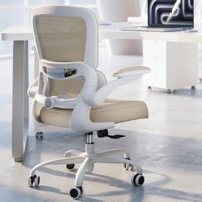 Office Chair - Ergonomic Desk Chair with Adjustable Lumbar Support, Mesh Computer Chair, Executive Chair for Home Office Comfortable Lumbar Support (White White) in Saudi Arabia