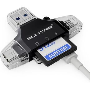 SD/Micro SD Card Reader for iPhone/ipad/Android/Mac/Computer/Camera,Portable Memory Card Reader 4 in 1 Micro SD Card Adapter&Trail Camera Viewer Compatible for TF and SD Card in Saudi Arabia