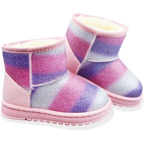Sugmzox Girl's Boots Kids Glitter Snow Boots Durability Slip Resistant Outdoor Ankle Boots(Toddler/Little Kids) in Saudi Arabia