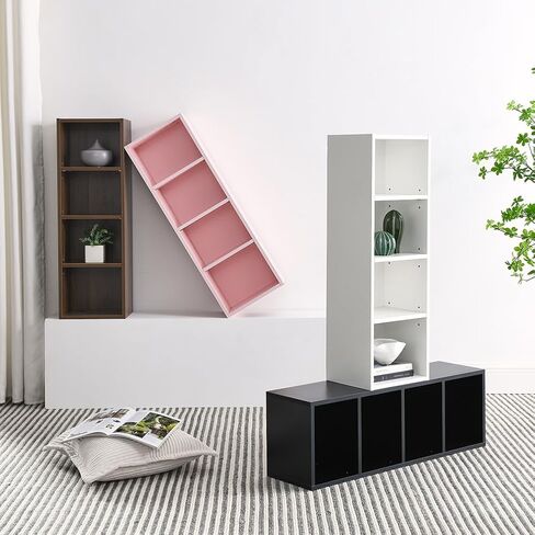 8-Tier CD Storage Cabinet, Slim DVD Shelf Narrow Bookshelf, Disassembled CD DVD Media Tower Rack with Adjustable Shelves for Home Office 11.6l'' x 9.25w'' x 70.8h'' Gray in Saudi Arabia