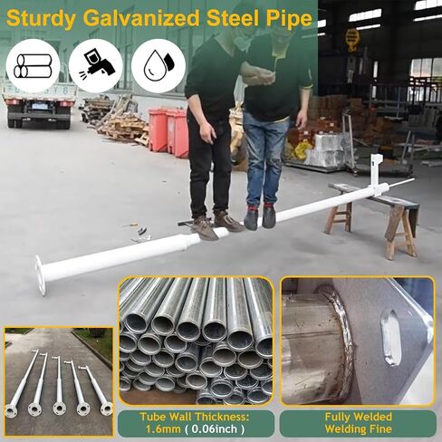 قطب كاميرا الأمن في الهواء الطلق مع قوسين وقفص حديد التسليح لوقوف السيارات ومراقبة الفناء (ارتفاع 2.5 متر أبيض) in Kuwait