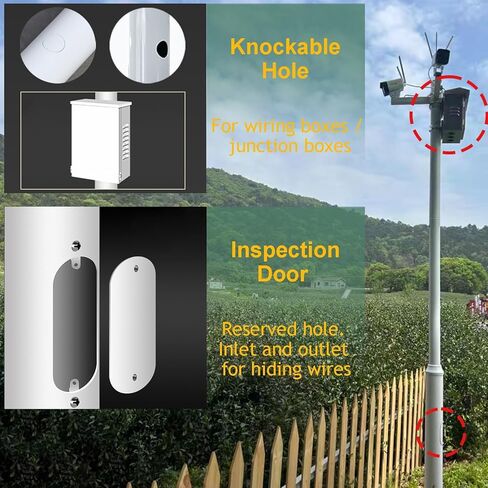 عمود المراقبة للقبة ، PTZ ، والكاميرات متعددة المستشعرات مع 4 قوسين وقفص حديد التسليح لتعزيز التثبيت الأمني ​​(500 سم (3 أقسام) ح) in Kuwait