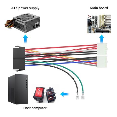 ATX إلى AT AT Power Adapter ، 18AWG 20-Pin ATX إلى 2-PORT 6-PIN في PSU Power Cord ، UITable للموديلات الأقدم من 286 و 386 و 486 جهاز كمبيوتر -20 سم/7.87in in Kuwait