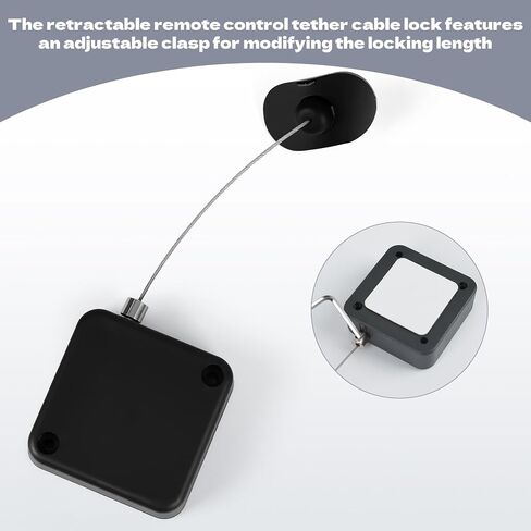 2-Pack 6.5 Ft Retractable Remote Control Tether Cable with Adjustable Locking Strap – Secure Key Holder for TV Remotes, Game Controllers, Tablets in Showrooms, Homes, Offices, Anti-Loss Safety Cord in Saudi Arabia