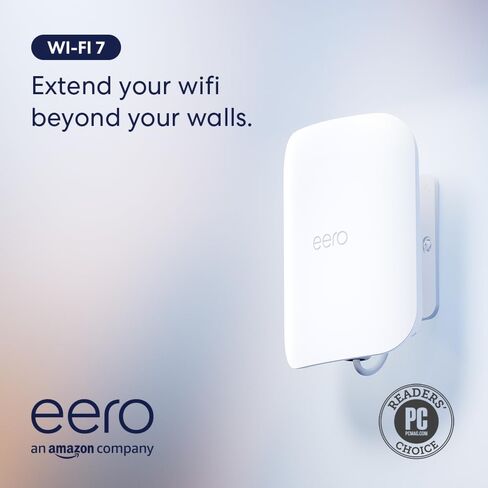 Amazon Eero Outdoor 7 Dual-Band Mesh WiFi Router (أحدث طراز) ، تصنيف مقاوم للتسلية من IP66 ، تغطية تصل إلى 15000 قدم مربع ، في الهواء الطلق ، حزمة واحدة ، تتضمن 30W POE+ محول in Saudi Arabia