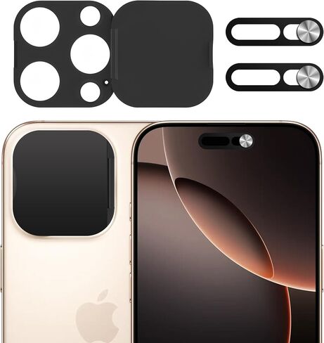3 Pack Privacy Cover متوافقة مع iPhone 16 Pro/iPhone 16 Pro Max مع غطاء خصوصية الكاميرا الأماميين ، وغطاء الكاميرا المضاد للتجسس ، وتصميم ملصق سهل ، وحماية على iPhone 16 Pro/16 Pro Max. أسود in Kuwait