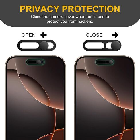 3 Pack Privacy Cover متوافقة مع iPhone 16 Pro/iPhone 16 Pro Max مع غطاء خصوصية الكاميرا الأماميين ، وغطاء الكاميرا المضاد للتجسس ، وتصميم ملصق سهل ، وحماية على iPhone 16 Pro/16 Pro Max. أسود in Kuwait