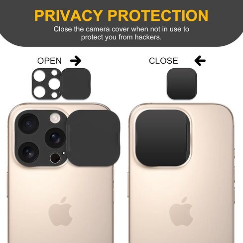 3 Pack Privacy Cover متوافقة مع iPhone 16 Pro/iPhone 16 Pro Max مع غطاء خصوصية الكاميرا الأماميين ، وغطاء الكاميرا المضاد للتجسس ، وتصميم ملصق سهل ، وحماية على iPhone 16 Pro/16 Pro Max. أسود in Kuwait