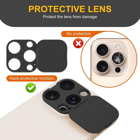 3 Pack Privacy Cover متوافقة مع iPhone 16 Pro/iPhone 16 Pro Max مع غطاء خصوصية الكاميرا الأماميين ، وغطاء الكاميرا المضاد للتجسس ، وتصميم ملصق سهل ، وحماية على iPhone 16 Pro/16 Pro Max. أسود in Kuwait