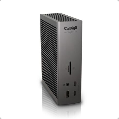 CalDigit TS5 PLUS - Thunderbolt 5 Dock - 20 Port, 10Gb Ethernet, 140W dedicated host Charging, TBT-5 x 3, USB 10Gb/s x10, Dual USB Controllers, Up to Two 8K 60Hz Displays, 1.0m Braided Cable, 330W PSU in Saudi Arabia