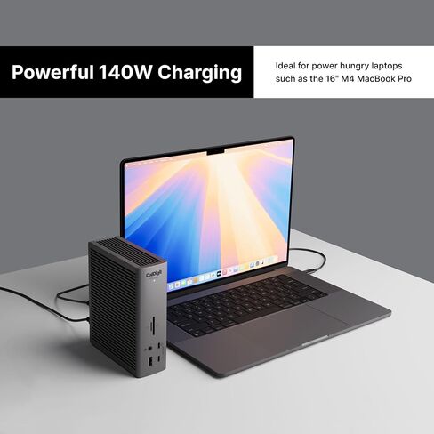 CalDigit TS5 PLUS - Thunderbolt 5 Dock - 20 Port, 10Gb Ethernet, 140W dedicated host Charging, TBT-5 x 3, USB 10Gb/s x10, Dual USB Controllers, Up to Two 8K 60Hz Displays, 1.0m Braided Cable, 330W PSU in Saudi Arabia